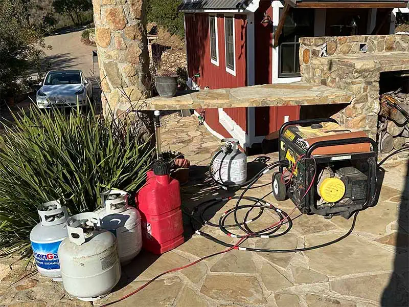 Dual fuel generator to recharge our small backup battery.