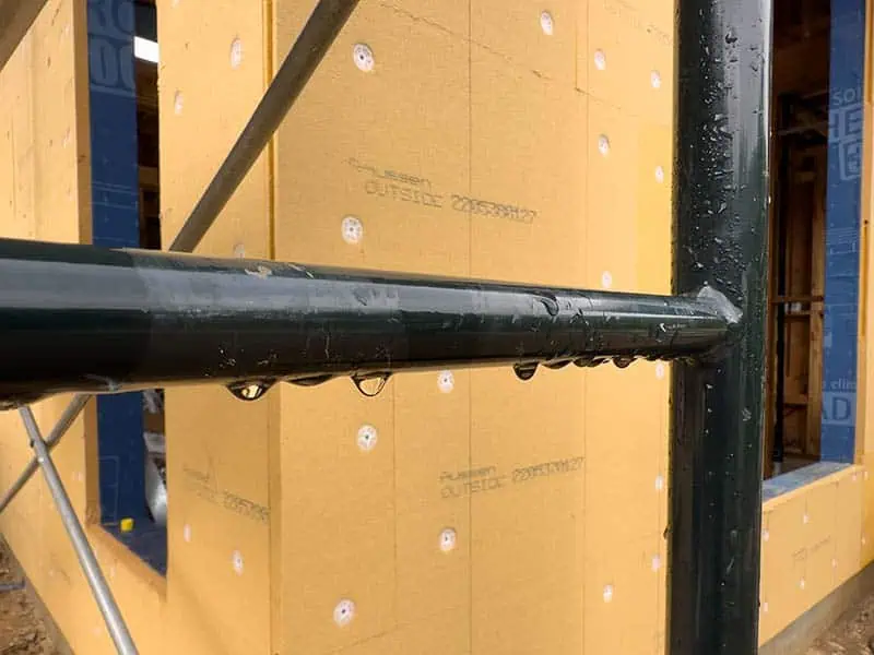 Gutex wood fiber insulation no problem with rain