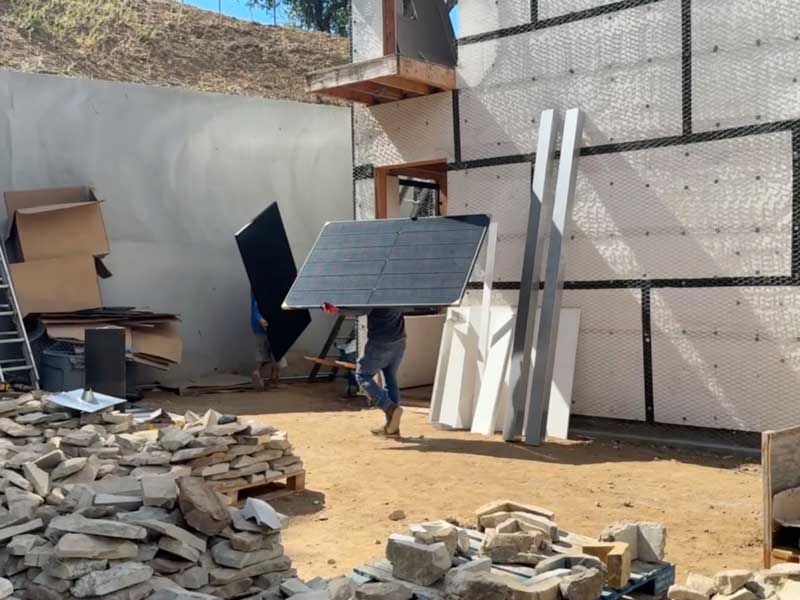 solar panels getting installed