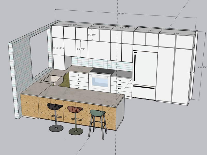 Floorplan kitchen design Sketchup